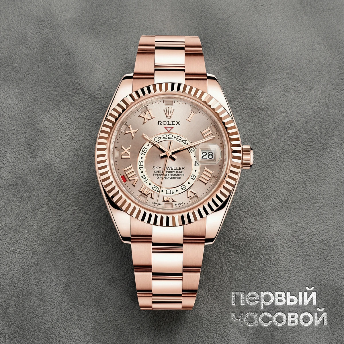 Rolex Sky-Dweller Rose Gold Sundust Roman Dial 326935