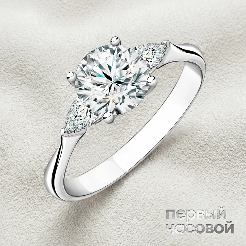 Кольцо с бриллиантом 3,33 ct. L/VVS2 (3 Excellent)