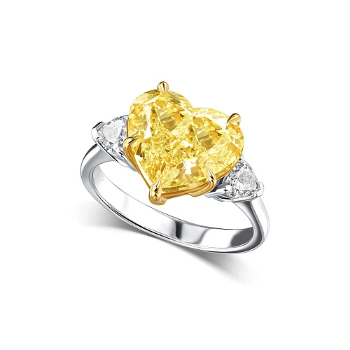 Кольцо 5,30 ct. Fancy Yellow/Si1 (Heart Diamond)