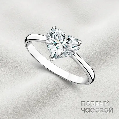 Кольцо с бриллиантом 1,50 ct. L/Internally Flawless "Неаrt"