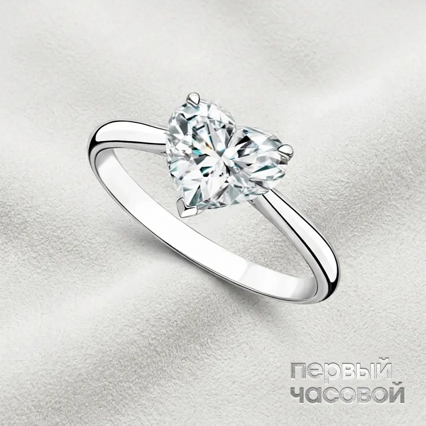 Кольцо с бриллиантом 1,50 ct. L/Internally Flawless "Неаrt"