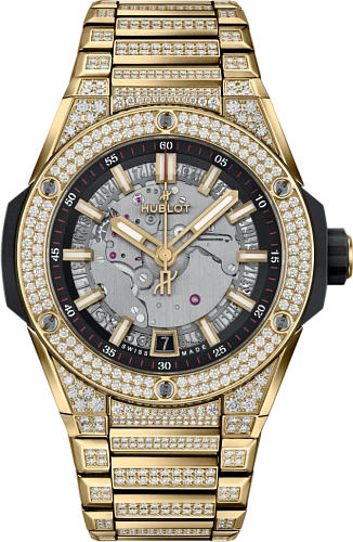 Big Bang Integrated Time Only Yellow Gold Pave