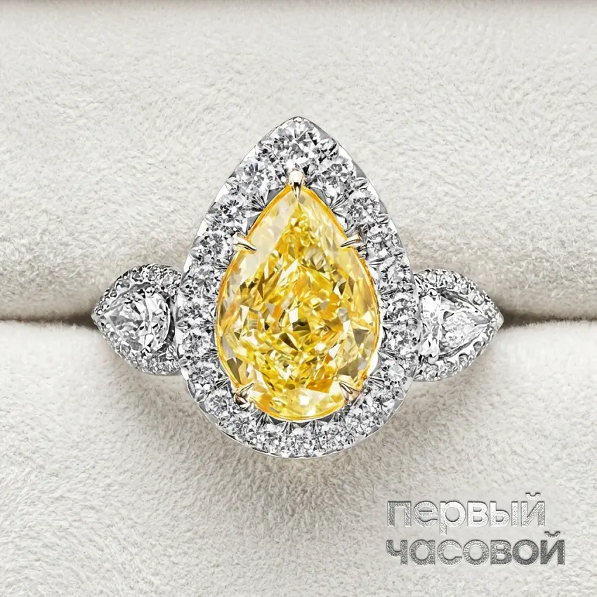 Кольцо С Бриллиантом 5,63 Ct. F.l.y/Vs1