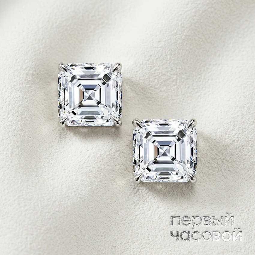Серьги 3,00/3,00 ct. H/VS (Asscher Diamonds)