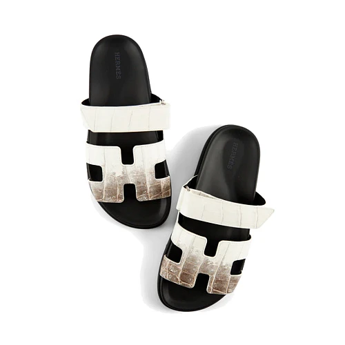 Chypre Leather Sandals Himalaya Matte Crocodile Leather