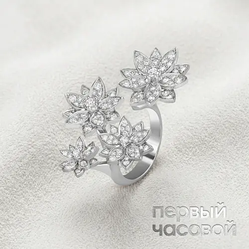 Lotus Between The Finger Ring, 4 Flowers