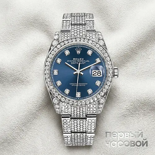 Datejust 36 mm Custom Diamonds Pave Blue