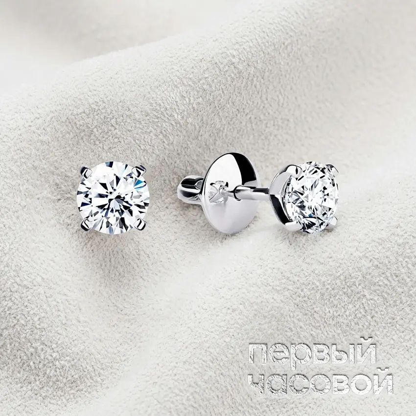 Серьги с бриллиантами 1,02/1,05 ct J/IF (3 Excellent) Round Diamonds