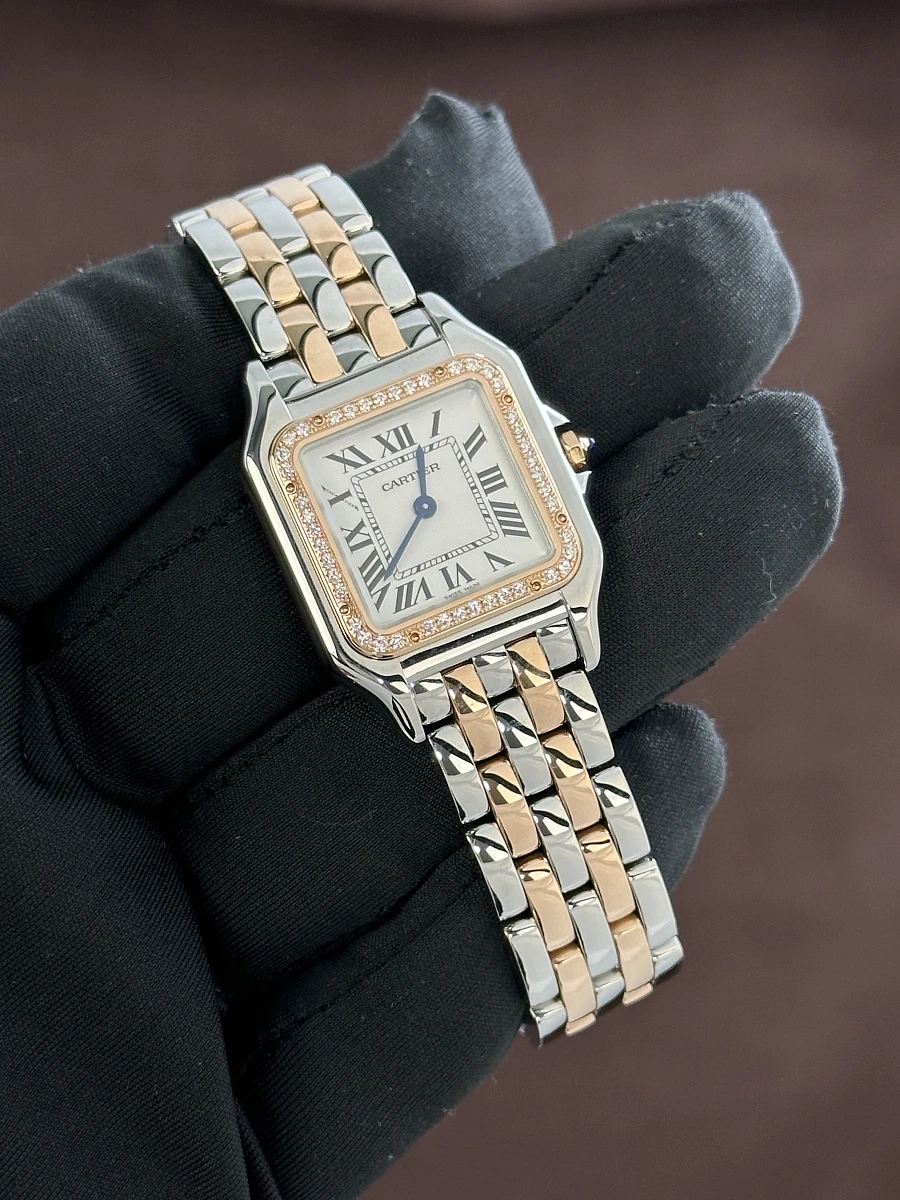 Купить элитные часы Cartier Panthere Medium Steel/Rose Gold Diamonds W3PN0007: в наличии в Москве!