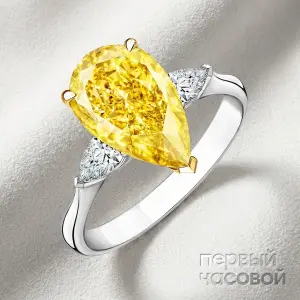 Studio jewelry Кольцо с бриллиантом 10,01 ct. Fancy Deep Brownish Yellow/VS1