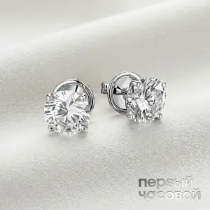 Studio jewelry Серьги с бриллиантами 1,04/1,04 ct J/VS1 (3 Excellent)