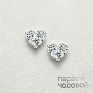 Studio jewelry Серьги с бриллиантами 0,54/0,56 ct &amp;quot;Heart&amp;quot; D/VS+