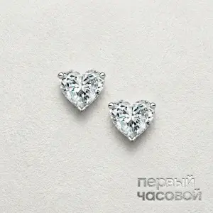 Studio jewelry Серьги с бриллиантами 0,93/0,95 ct G/VS1 (Heart Diamonds)
