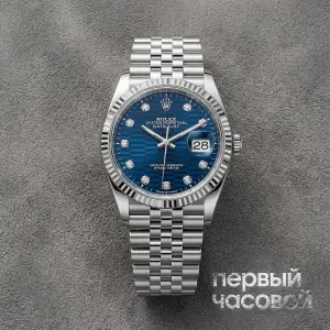 Rolex Datejust 36 mm Steel & White Gold Blue Motif Dial Discontinued