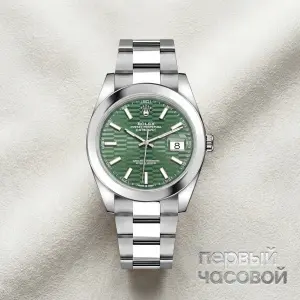 Rolex Datejust 41Mm Mint Green Motif Dial Stainless Steel