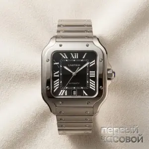 Cartier Santos De Cartier Large Model Black Dial