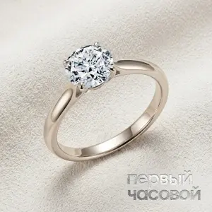 Studio jewelry Кольцо с бриллиантом 1,00 ct G/VS1 (3 Excellent) &amp;quot;Round Diamond&amp;quot;