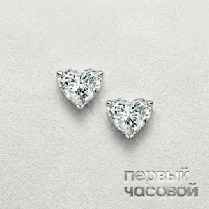 Studio jewelry Серьги с бриллиантами 0,71/0,71 ct H/VS1 &amp;quot;Heart Diamonds&amp;quot;