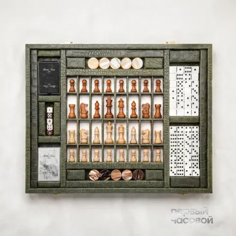 Multi-Game Box Alligator Leather